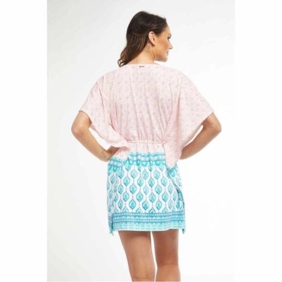 CABANA LIFE Front Waist Tie Printed Cover Up Dress Size XS - Picture 2 of 14